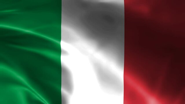 Flag of Italy waving on the wind, 4k animation, motion footage, including Alpha channel, Visual Effects Element.