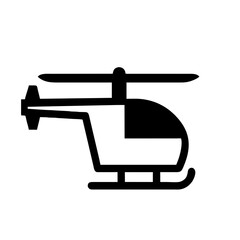 Helicopter icon vector graphics element silhouette transport sign symbol on a Transparent Background 