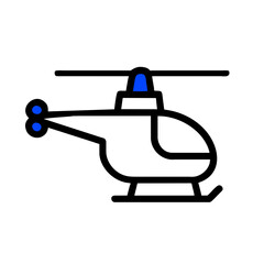 Helicopter icon vector graphics element silhouette transport sign symbol on a Transparent Background 