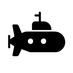 Submarine icon vector graphics element silhouette War sign symbol on a Transparent Background 