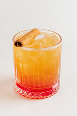 tasty cocktail on the white