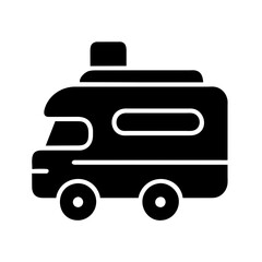 RV icon vector graphics element silhouette sign symbol illustration on a Transparent Background
