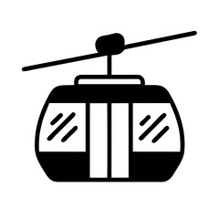 Cable Car icon Vector graphics element silhouette sign symbol illustration on a Transparent Background © Multi-Media