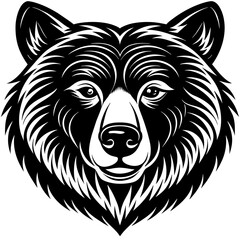 bear head silhouette vector illustration 