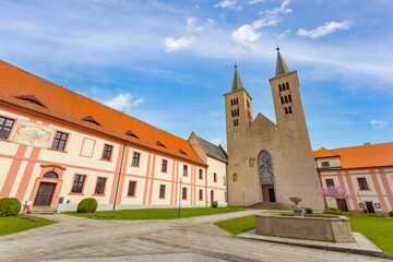 Premonstratensian Monastery from 12th century. Milevsko, Czech Republic. - obrazy, fototapety, plakaty