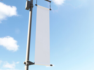 Advertising Outdoor Blank Pole Banner Single View