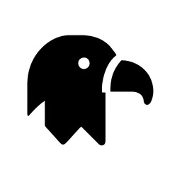 Eagle icon vector graphics element silhouette sign symbol illustration isolated on a Transparent Background