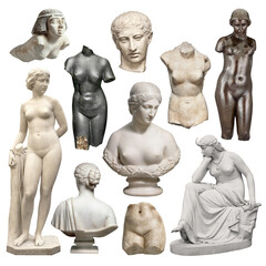 Antique nude torso png sculpture collection
