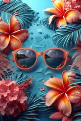 Summer colorful background. sunglasses. The concept of summer holidays