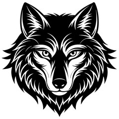 wolf head silhouette vector illustration 