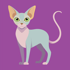 sphynx cat cartoon animal illustration