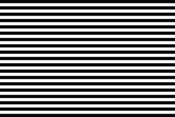 Striped background with horizontal straight black and white stripes. Seamless and repeating pattern. Editable vector illustration. - obrazy, fototapety, plakaty