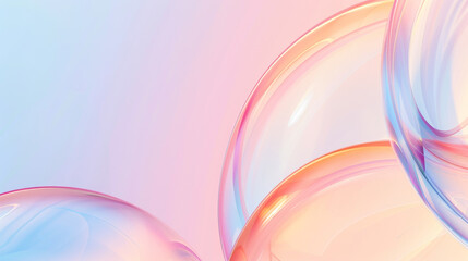 Abstract background with soft pastel waves in light pink and blue bubbles.