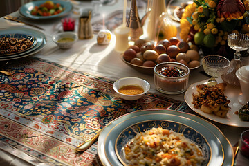 Part Of Festive Table On Eid Al-Fitr - Powered by Adobe
