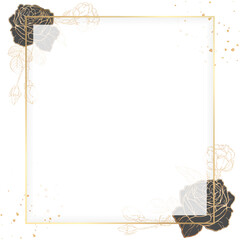 Gold frame with black roses design element