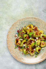 roasted brussels sprouts, with bacon, vegetarian food, homemade, no people,