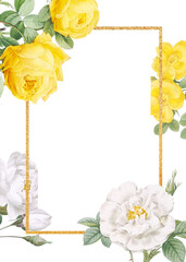 Floral wedding invitation mockup transparent png