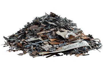 metal heap at recycling junk
isolated on white background
