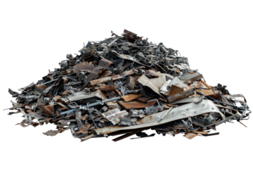 metal heap at recycling junk
isolated on white background