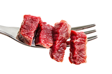 Set of Raw slices of beef steak
isolated on white background