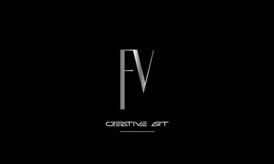FV, VF, F, V abstract letters logo monogram