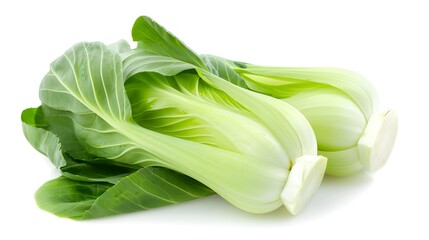Fototapeta premium fresh green bok choy chinese cabbage isolated on white background
