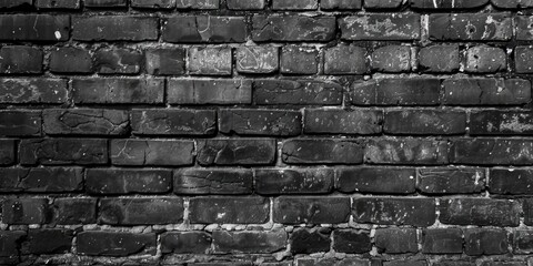 Black and white photo of a brick wall, suitable for architectural designs