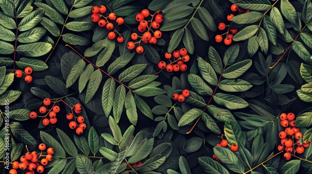 Poster a close-up image of a bunch of red berries. perfect for nature or food-related projects