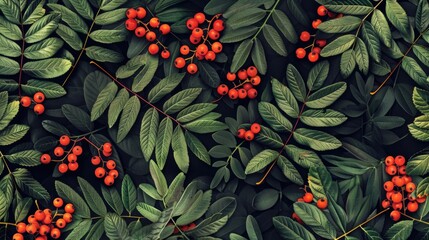 A close-up image of a bunch of red berries. Perfect for nature or food-related projects - Powered by Adobe