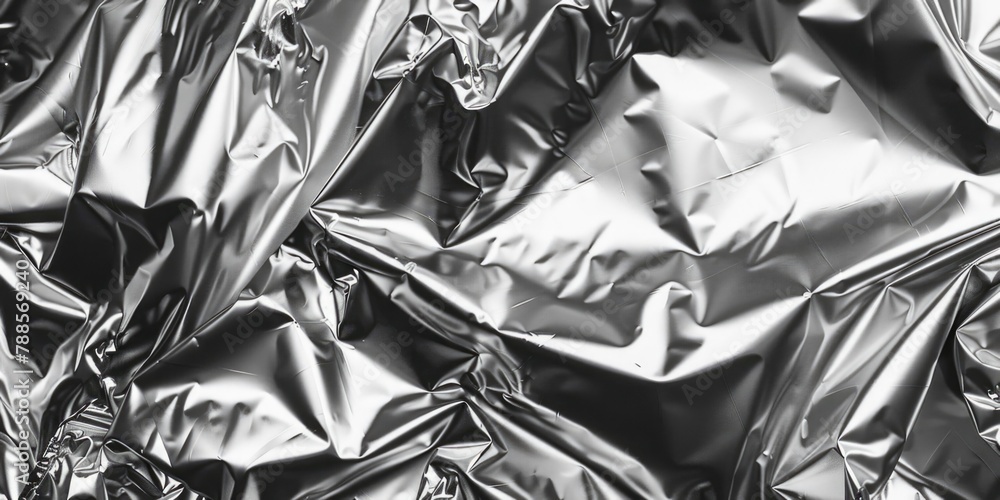 Poster a black and white photo of a sheet of foil. suitable for graphic design projects