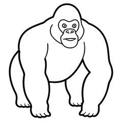 gorila illustration mascot,Jackal silhouette,gorila vector,icon,svg,characters,Holiday t shirt,black gorila drawn trendy logo Vector illustration,gorila line art on a white background