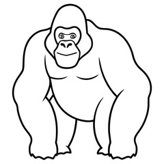 gorila illustration mascot,Jackal silhouette,gorila vector,icon,svg,characters,Holiday t shirt,black gorila drawn trendy logo Vector illustration,gorila line art on a white background