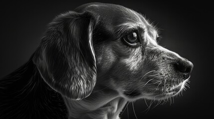 A striking black and white photo of a dog, perfect for pet lovers and animal enthusiasts