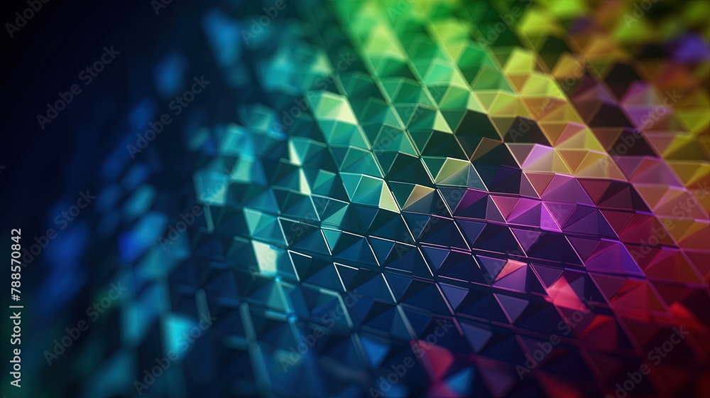 Poster Abstract background with structure of neon triangles and technology style.