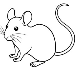 Fototapeta premium mouse with cheese illustration mascot,mouse silhouette,mouse vector,icon,svg,characters,Holiday t shirt,black mouse drawn trendy logo Vector illustration,mouse line art on a white background