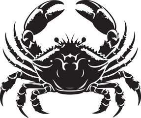 Crab on white vector silhouette 