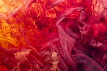 Vibrant Red and Orange Abstract Silk Waves Background
