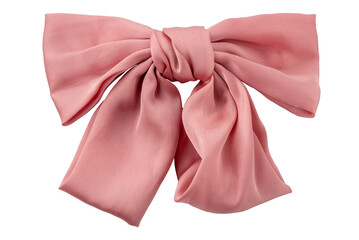 Pink satin ribbon bow isolated