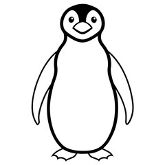 penguin illustration mascot,penguin silhouette,penguin vector,icon,svg,characters,Holiday t shirt,black penguin drawn trendy logo Vector illustration,penguin line art on a white background