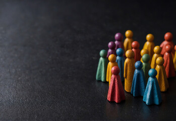 Diversity inclusion concept colorful figures with copy space 