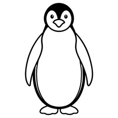 penguin illustration mascot,penguin silhouette,penguin vector,icon,svg,characters,Holiday t shirt,black penguin drawn trendy logo Vector illustration,penguin line art on a white background