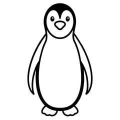 penguin illustration mascot,penguin silhouette,penguin vector,icon,svg,characters,Holiday t shirt,black penguin drawn trendy logo Vector illustration,penguin line art on a white background