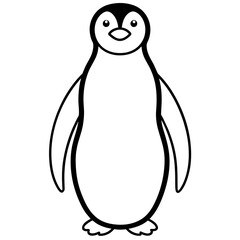 penguin illustration mascot,penguin silhouette,penguin vector,icon,svg,characters,Holiday t shirt,black penguin drawn trendy logo Vector illustration,penguin line art on a white background