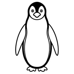 penguin illustration mascot,penguin silhouette,penguin vector,icon,svg,characters,Holiday t shirt,black penguin drawn trendy logo Vector illustration,penguin line art on a white background