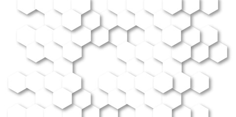 Fototapeta premium Abstract white background with hexagon and hexagonal background. Luxury white pattern with hexagons. abstract 3d hexagonal background with shadow. 3D futuristic abstract honeycomb mosaic background.