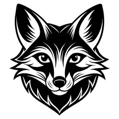 fox head silhouette vector illustration 
