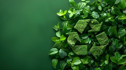 Eco-Friendly Business Strategy Concept on a Lush Green Background. Concept Eco-Friendly Business Strategy, Sustainability, Green Background, Nature-Inspired Designs, Environmental Consciousness - obrazy, fototapety, plakaty