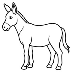 Mule illustration mascot,Mule silhouette,donkey vector,icon,svg,characters,Holiday t shirt,black Mule drawn trendy logo Vector illustration,Mule line art on a white background