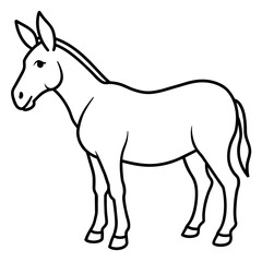 Mule illustration mascot,Mule silhouette,donkey vector,icon,svg,characters,Holiday t shirt,black Mule drawn trendy logo Vector illustration,Mule line art on a white background