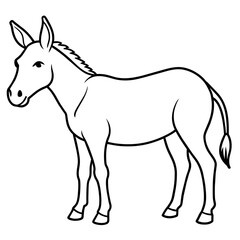 Mule illustration mascot,Mule silhouette,donkey vector,icon,svg,characters,Holiday t shirt,black Mule drawn trendy logo Vector illustration,Mule line art on a white background
